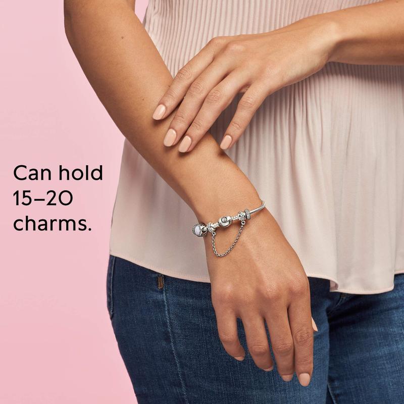 Pulseira Pandora Moments Heart Clasp Snake Chain Silver - Pulseira